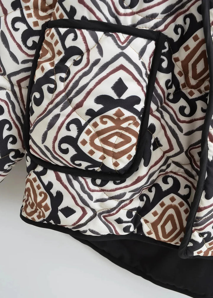 Drune | Druck Kontrastfarbe Baumwollgepolsterte Jacke