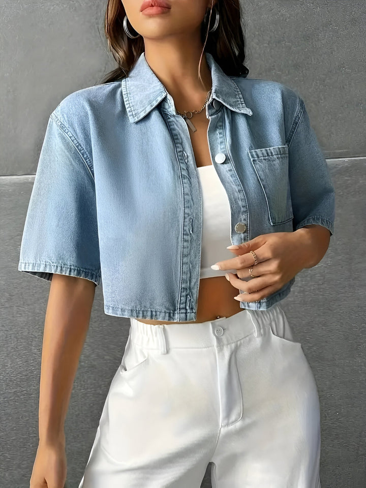 Drune | Mühelos Schickes Hellblaues Denim-Shirt
