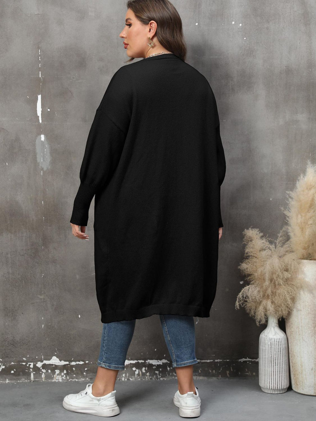 Drune | Plus Size Langarm Taschen Cardigan