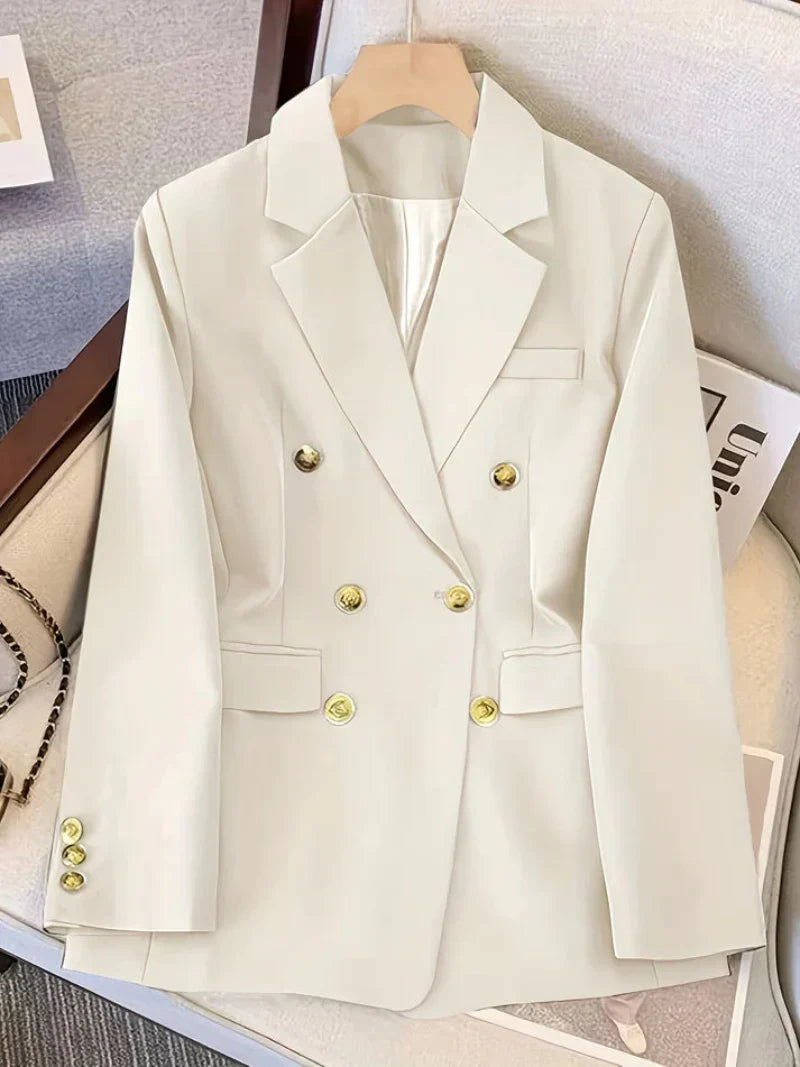 Drune | Eleganter Slim Fit Damen Blazer Mit Goldenen Knöpfen