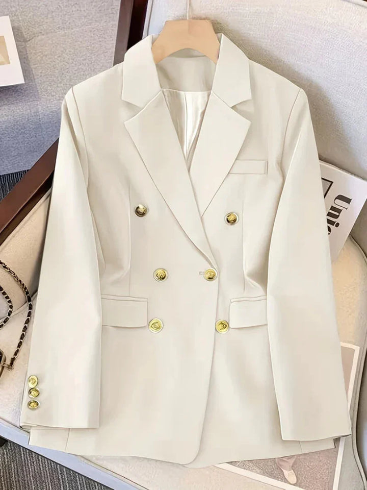 Drune | Eleganter Slim Fit Damen Blazer Mit Goldenen Knöpfen