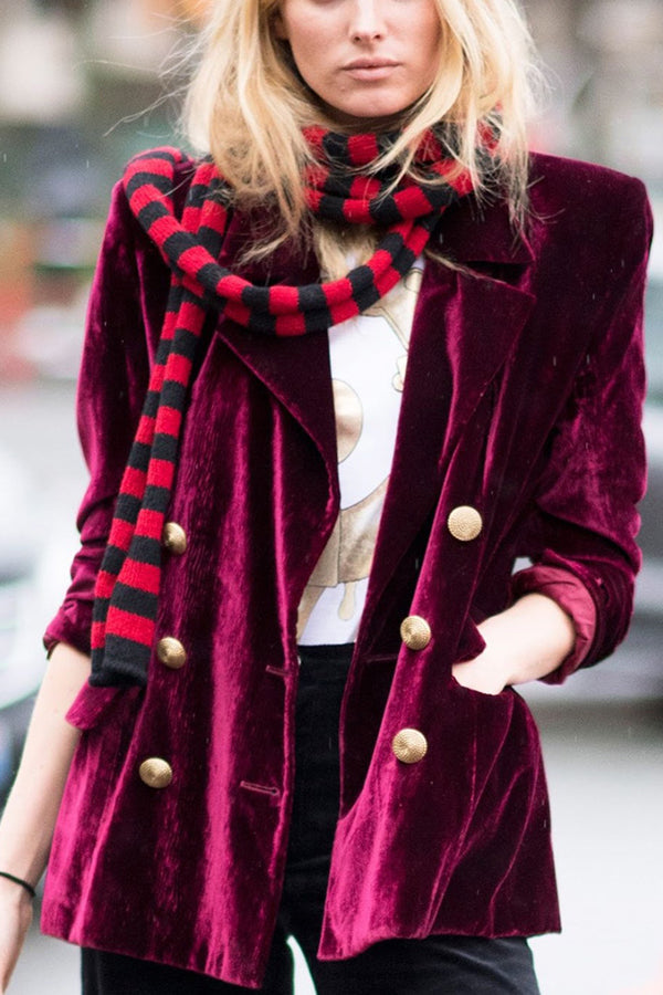 Drune | Samt Temperament Party Damen Midikleid Blazer