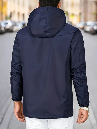 Drune | Herren Stilvolle Kapuzen-Windjacke - Wasserdichtes Design