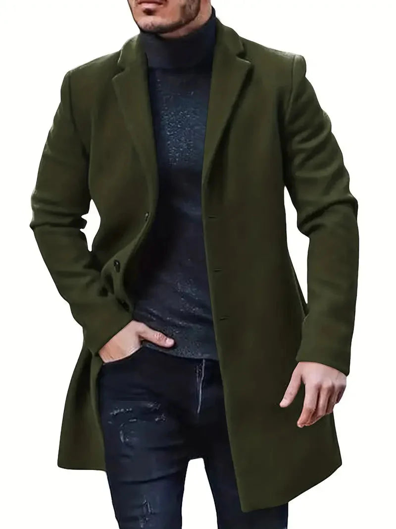 Drune | Eleganter Mantel mit Knopfverschluss für Herren