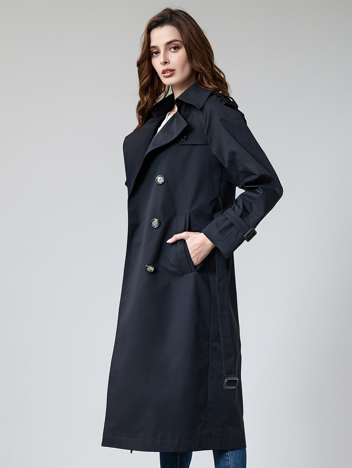 Drune | Trenchcoat aus einfarbig gewebtem Polyester mit Taschen für Damen - Ideal für jeden Anlass