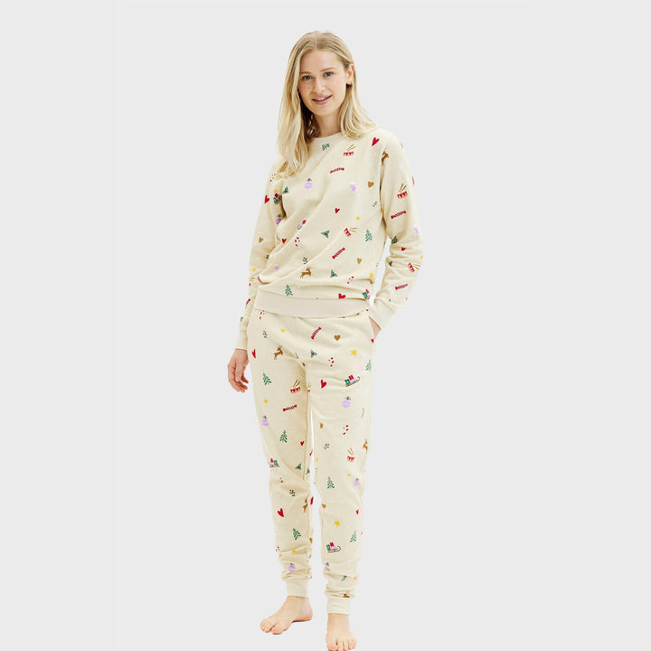 Drune | Weihnachts-Sweatset Beige - Damen