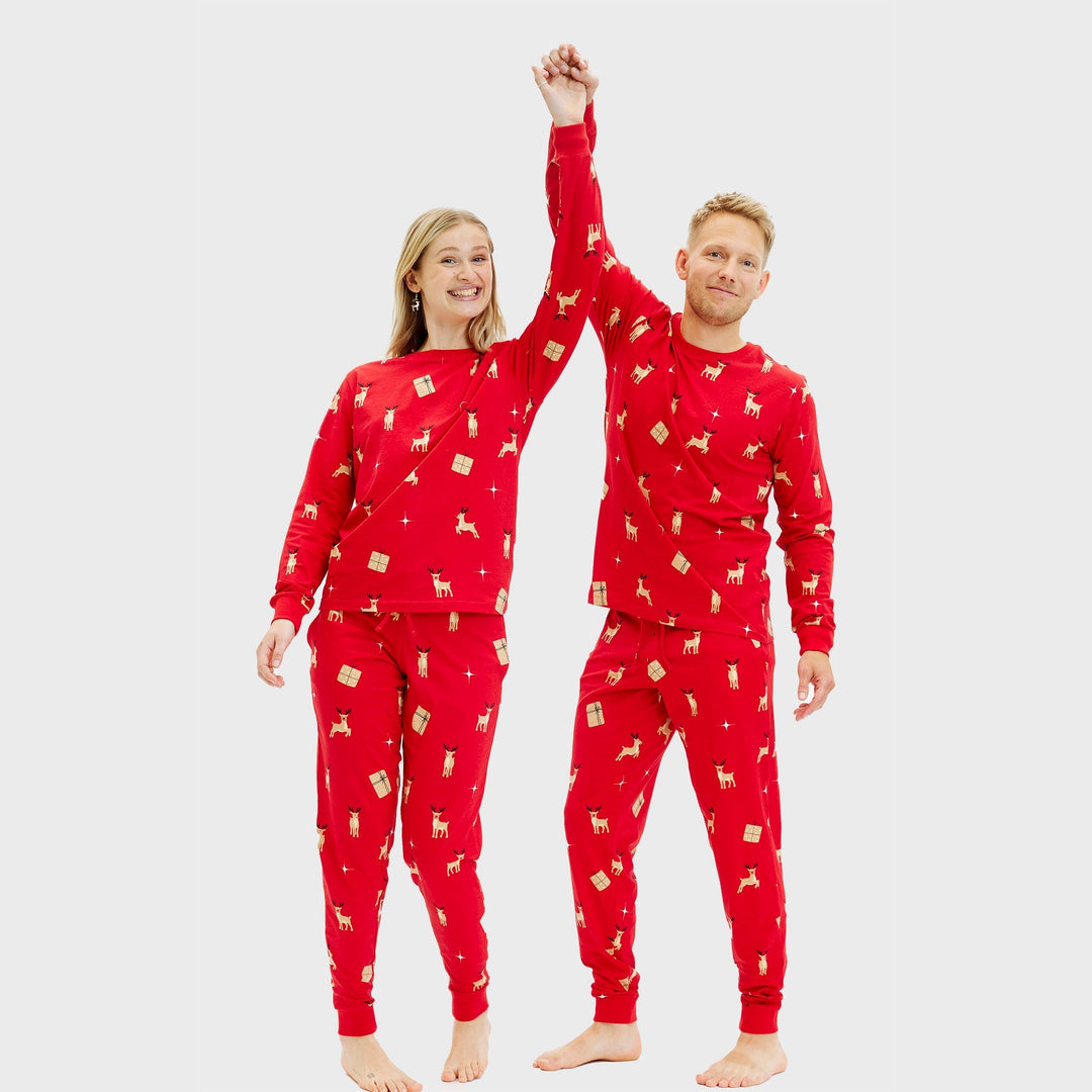 Drune | Elegante rote Weihnachtspyjama - Herren