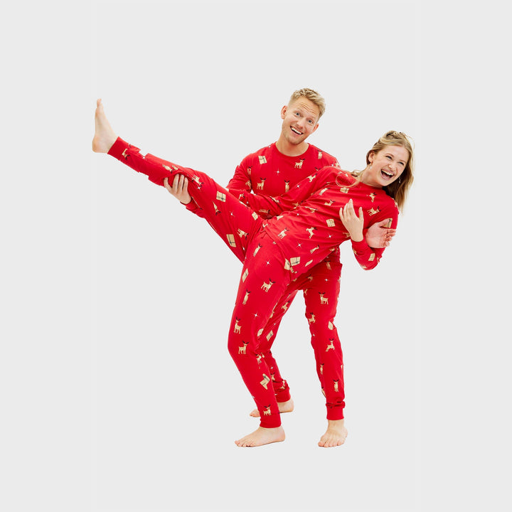Drune | Elegante rote Weihnachtspyjama - Herren
