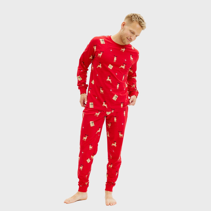 Drune | Elegante rote Weihnachtspyjama - Herren
