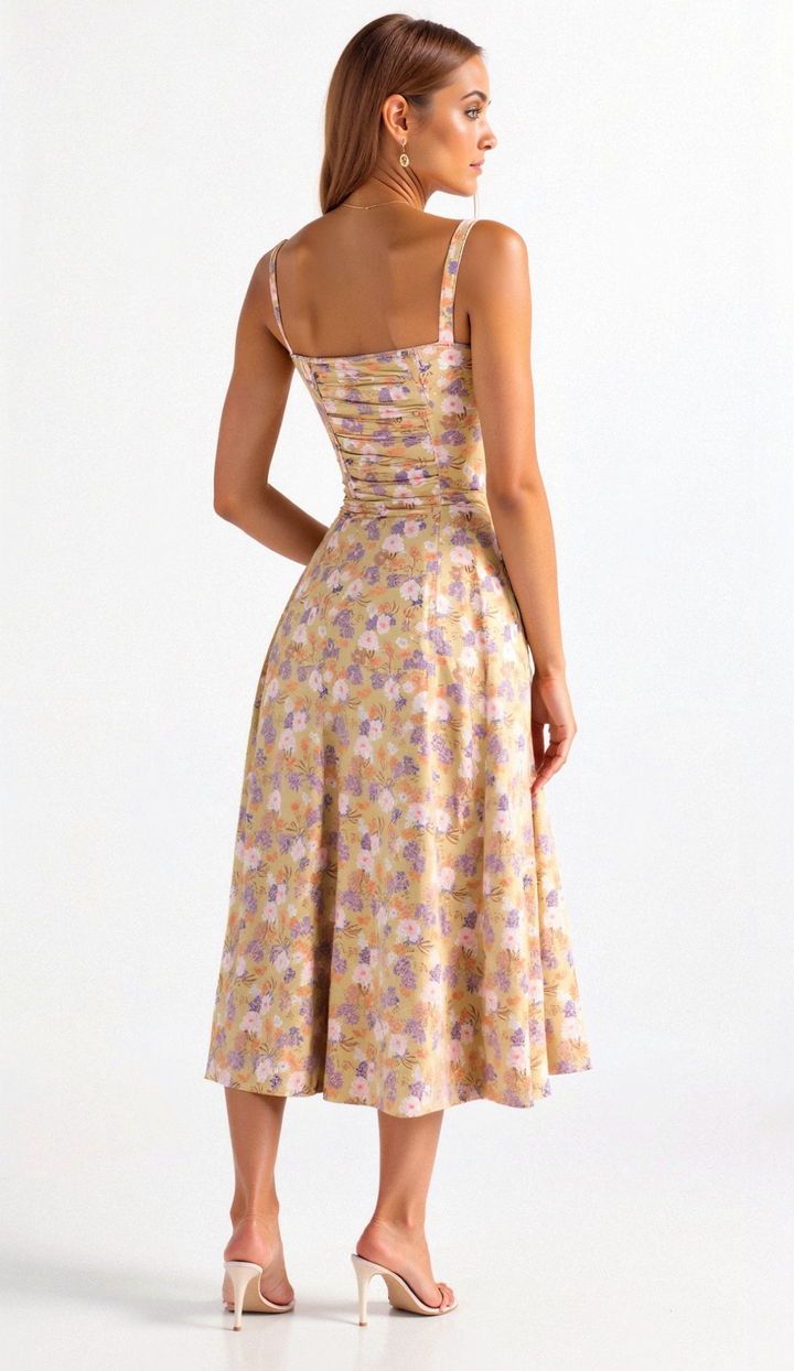 Drune | Blumen Kleid für Frauen Midi