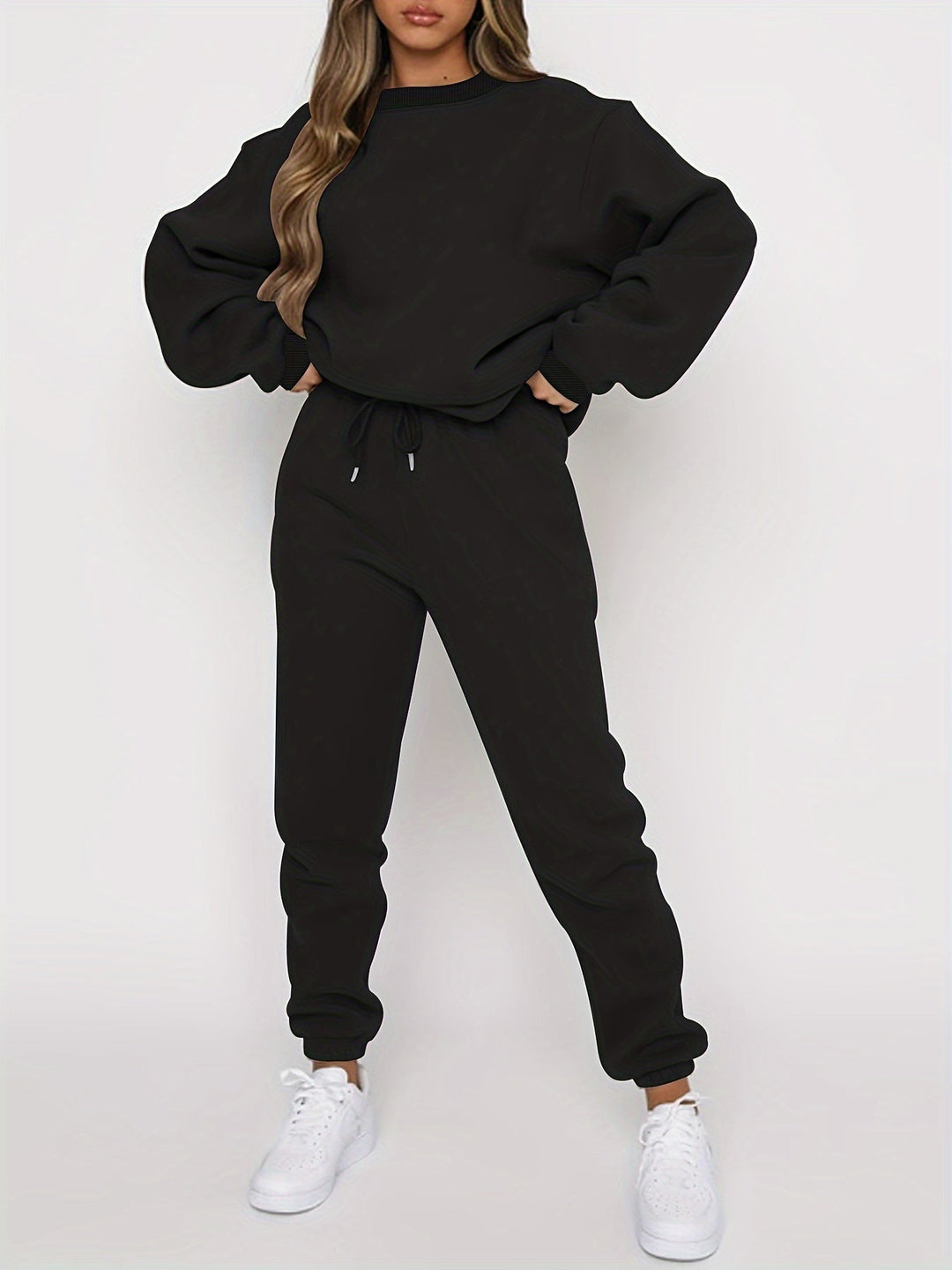 Drune | Jogging Set - Oversized Sweatshirt & Hochtaillierte Jogger - Weich & Bequem