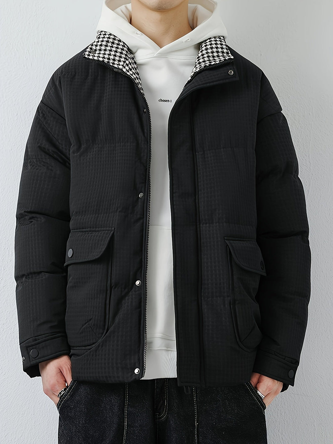 Drune | eleganter Baumwollwinterpullover mit Stehkragen für Herren - Perfekt für Outdoor-Aktivitäten