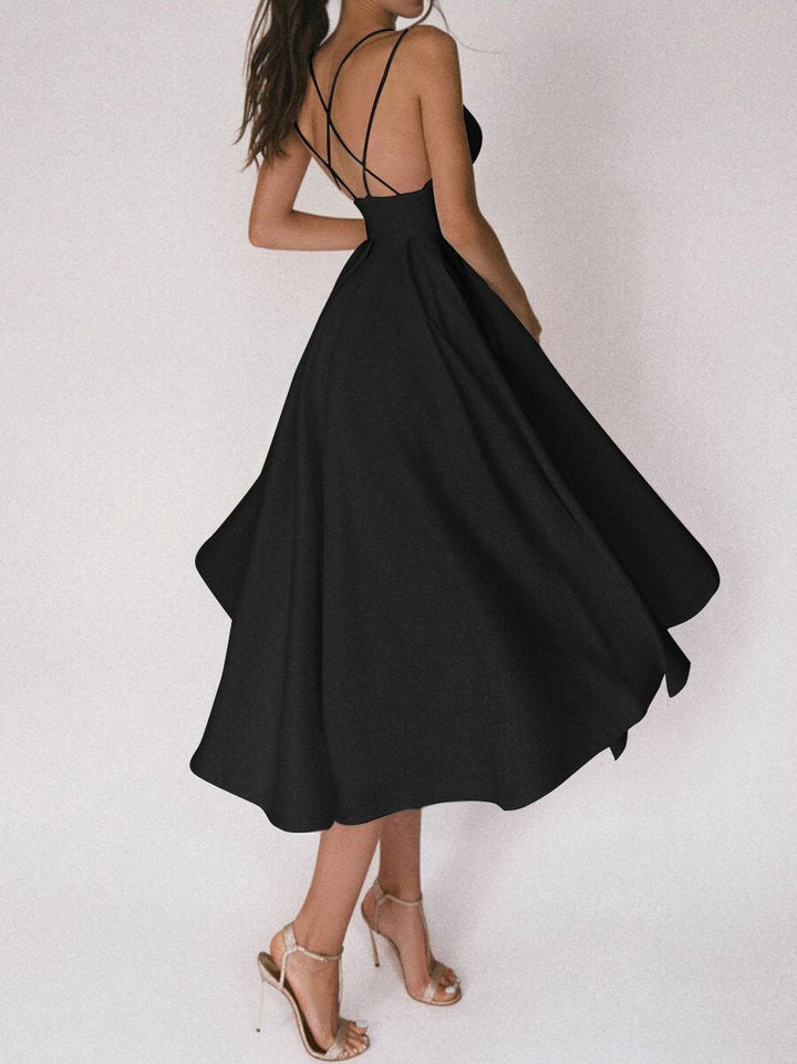 Drune | Elegantes Hochzeitskleid für Damen Trägerdesign & V-Ausschnitt