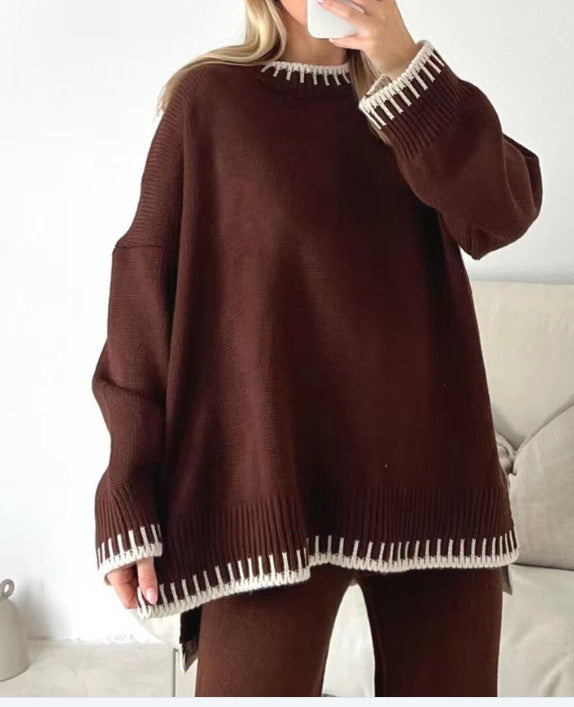 Drune | Damen Strick Zweiteiler mit Pullover und Hose