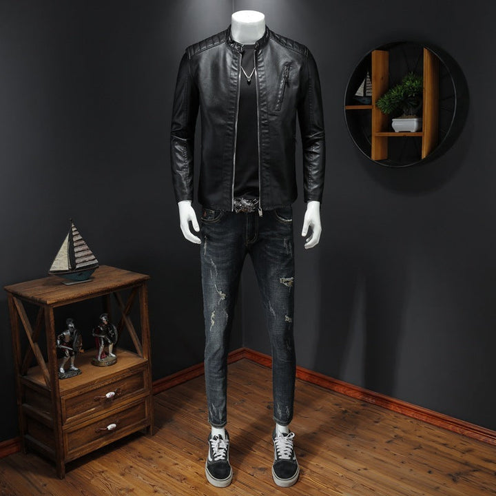 Drune | Premium Herren Biker Lederjacke