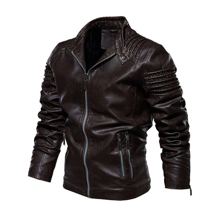 Drune | Herren Lederjacke mit Reißverschluss