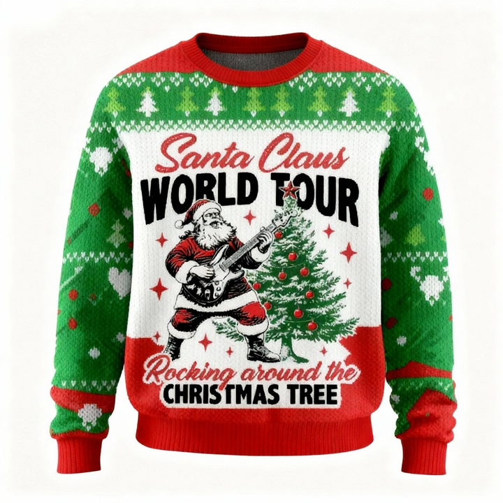 Drune | Santa Claus Print Unisex Lustiger Weihnachts-Pullover - Lustiger Feiertags-Party-Pullover
