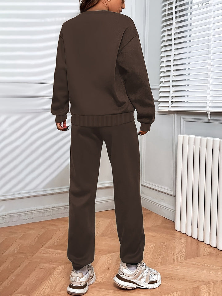 Drune | Jogging Set - Oversized Sweatshirt & Hochtaillierte Jogger - Weich & Bequem