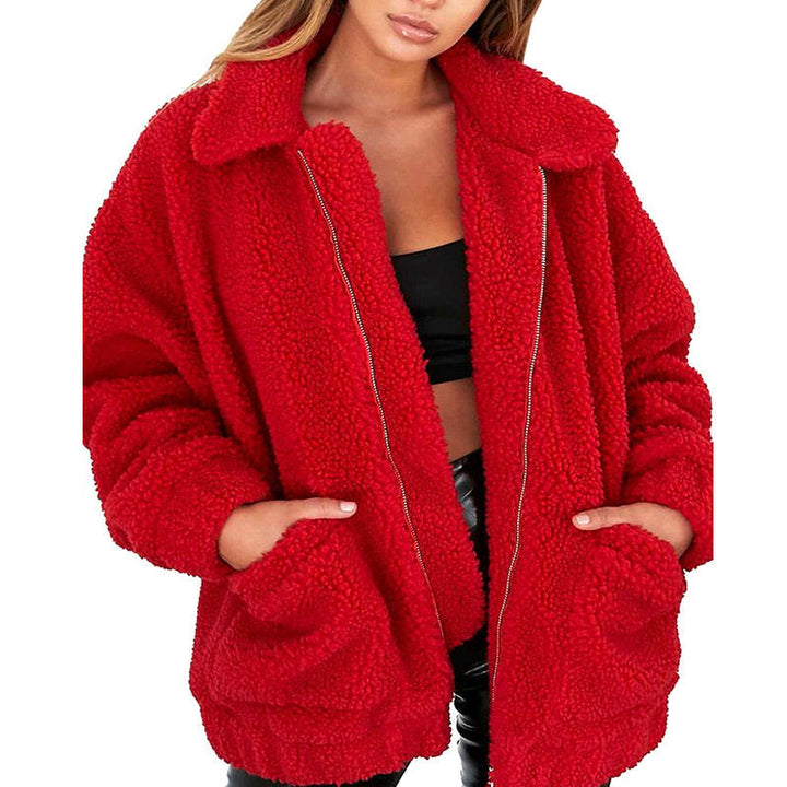 Drune | Damen Fleece Sweatshirt Mit Breitem Kragen