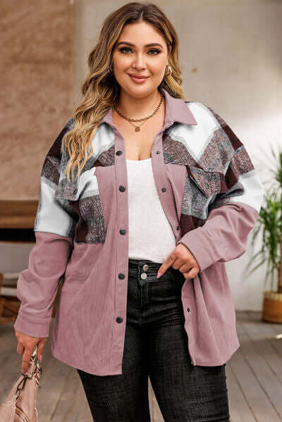 Drune | Plus Size Karos Shacket Jacke für Damen
