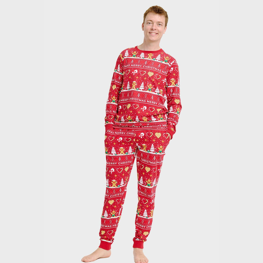 Drune | Christmas Cookie Weihnachts-Pyjama rot - Herren