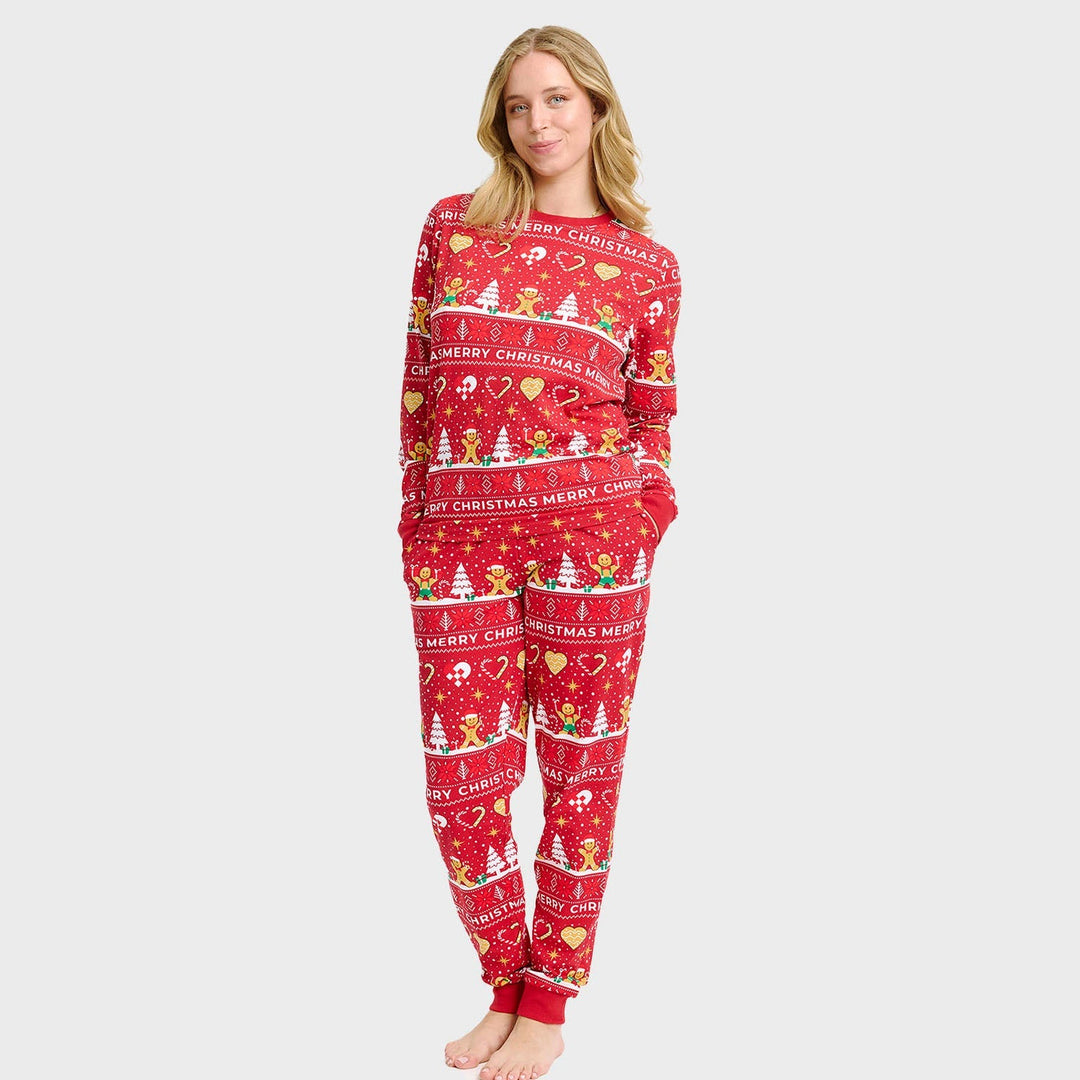 Drune | Christmas Cookie Weihnachts-Pyjama rot - Damen