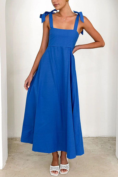 Drune | Rosiedress Schleifen-Schulter Empire Taille Swing Maxi Cami Kleid