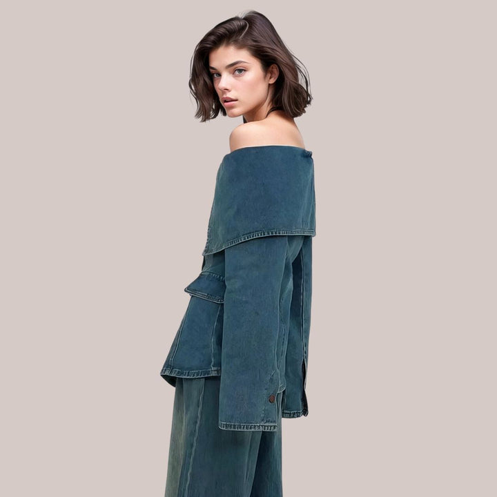 Drune - Stilvolle Jeansjacke mit Knopfdetails