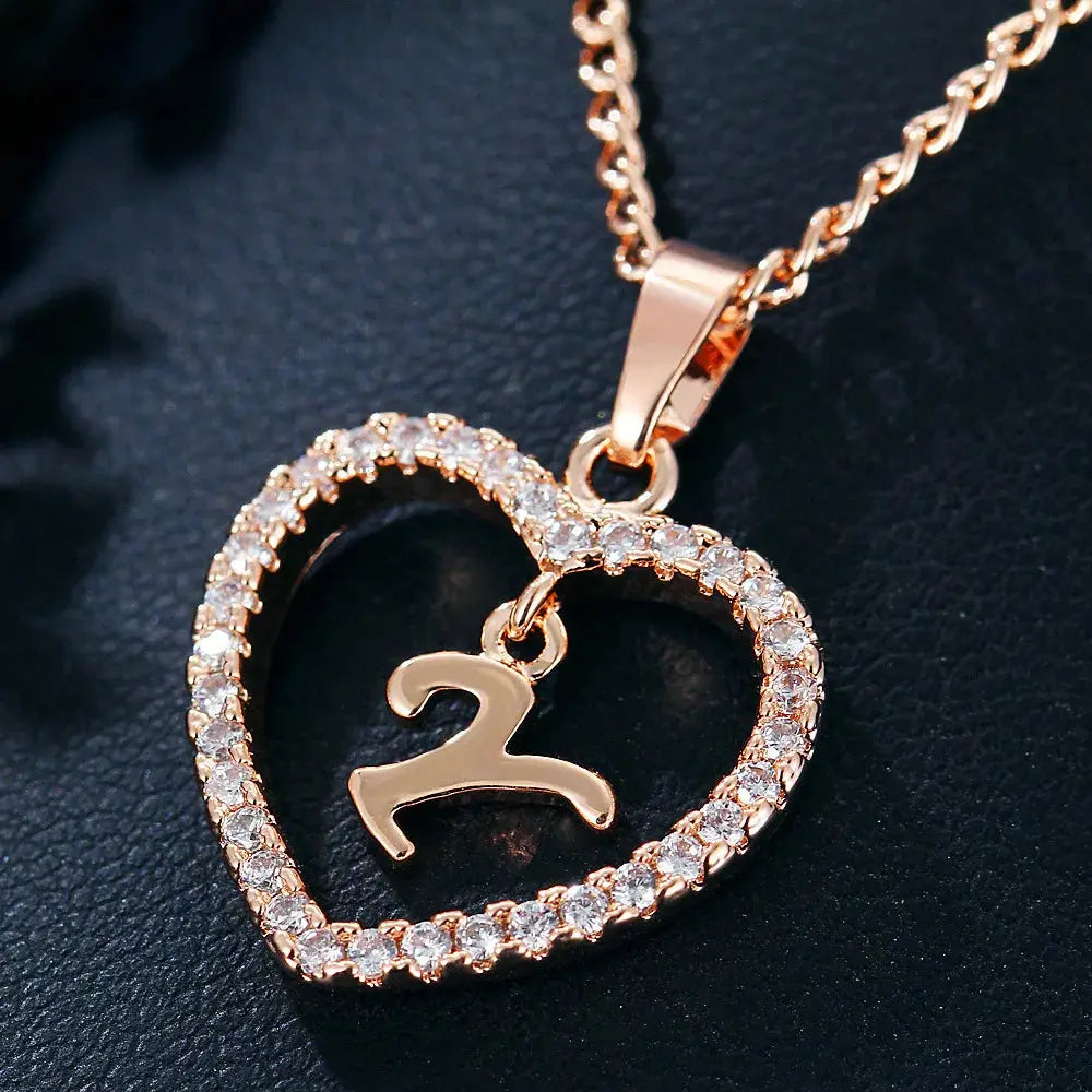 Drune | Buchstaben Zirkon Liebe Kette Schmuck Anhänger