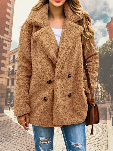 Drune | Doppelreiher Teddy Mantel mit Revers