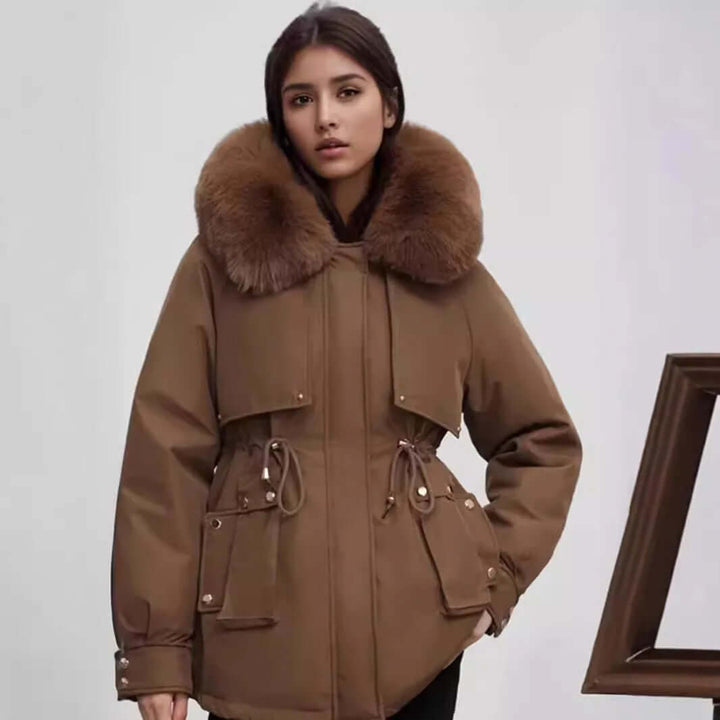 Drune | Damen Winter Kunstpelzkragen Mantel