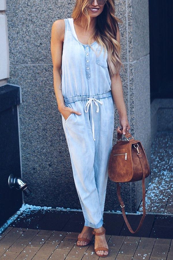 Drune | Neue Ideen Taschen Denim Jumpsuit