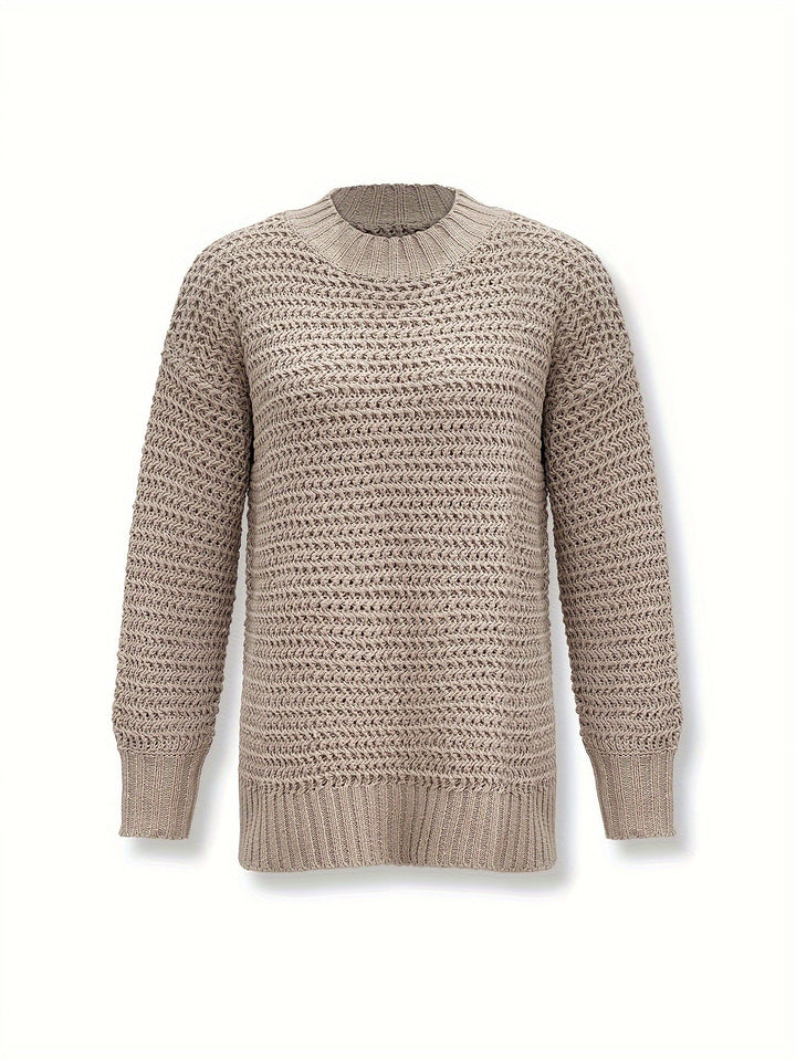 Drune | Baumwoll-Rollkragenpullover mit geteilten langen Ärmeln Pullover Damen - Perfekt für den Alltag