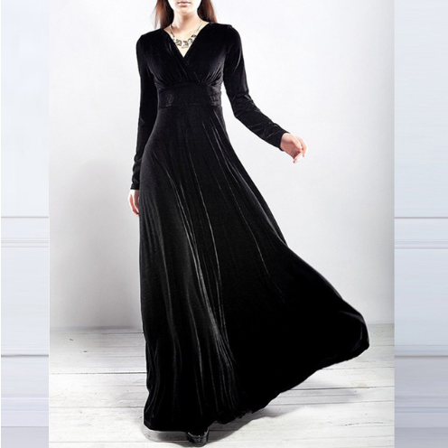 Drune | Glamorous Chic Kleid mit verdicktem V-Ausschnitt
