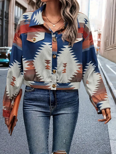 Drune | Einreiher Jacke mit Geoprint