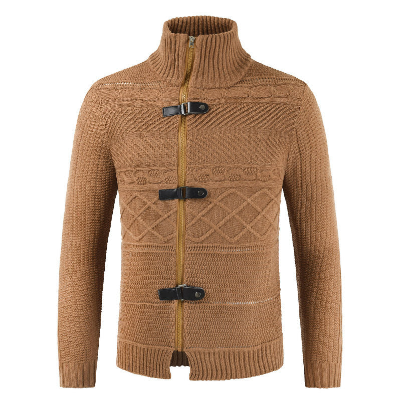 Drune | Rollkragenpullover mit stylischem Reißverschluss und Knopfverschluss