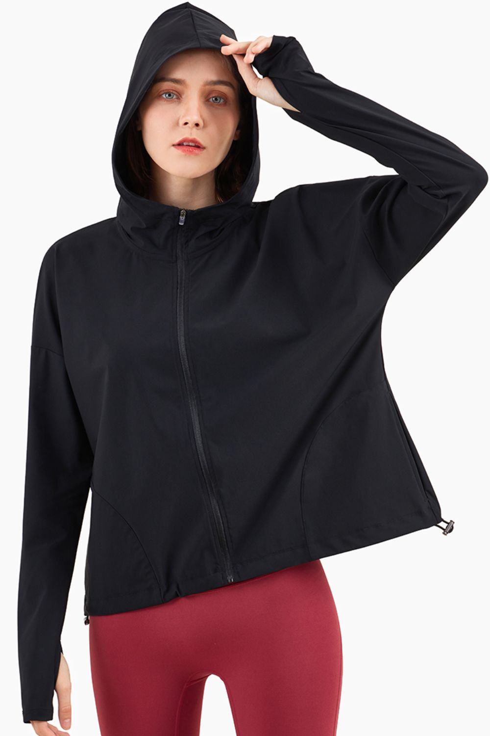 Drune | Daumenloch-Ärmel Kapuzen Sportjacke