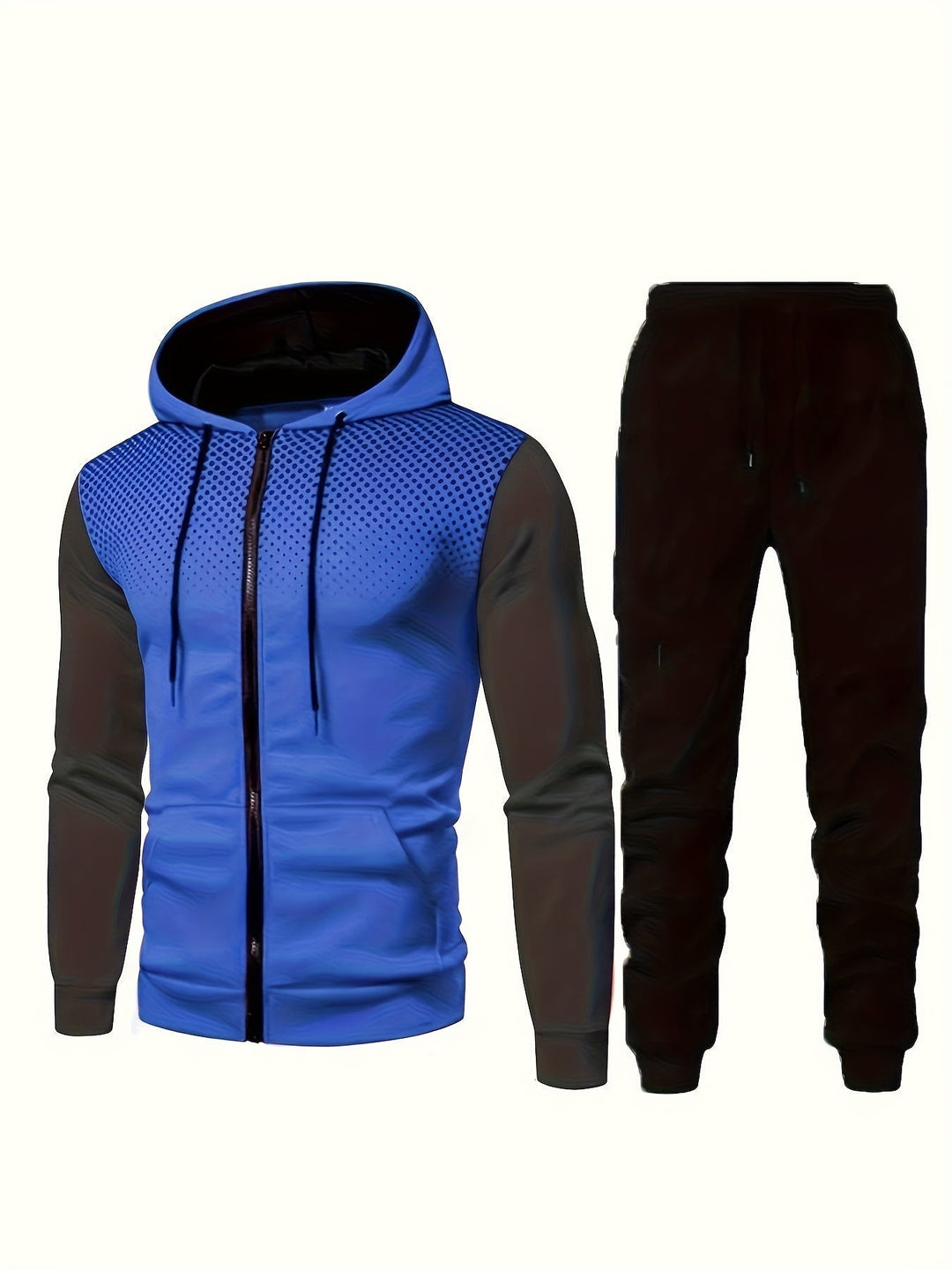 Drune | Fleece Sweatshirt Trainingsanzug Mit Kapuzen Langärmeliger Und Kordelzug Hose Für Herren - Perfekt für Freizeitaktivitäten
