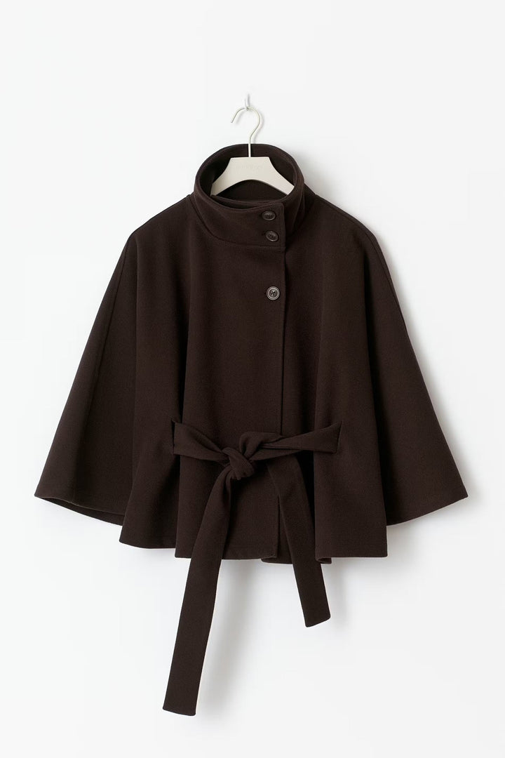 Drune | Hoher Kragen Gürtelmantel Elegante Minimalistische Oberbekleidung