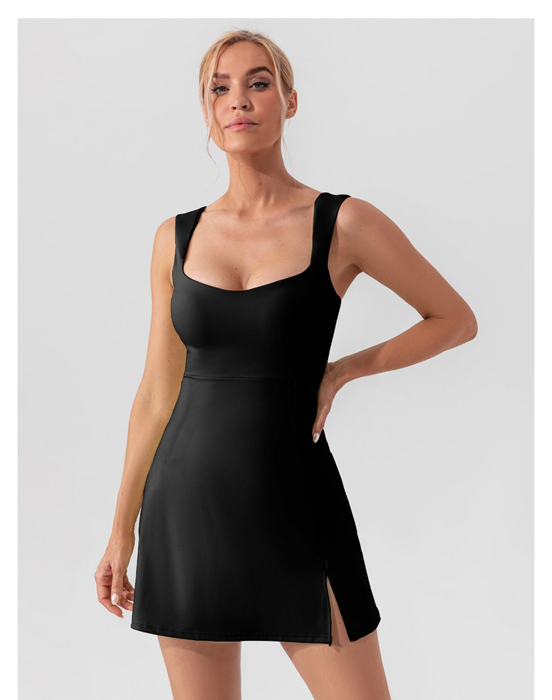 Drune | Hosenträger einfarbig Yoga Tennisrock leichtes Sportkleid