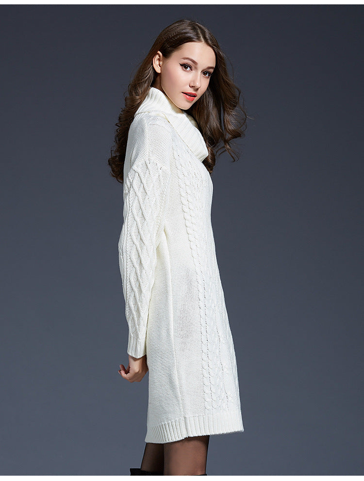 Drune | Hochhals Lange Strickkleid