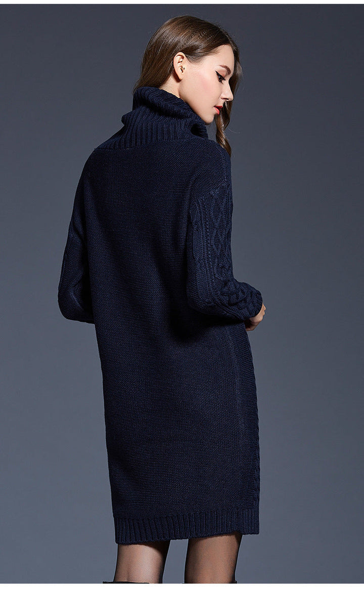 Drune | Hochhals Lange Strickkleid
