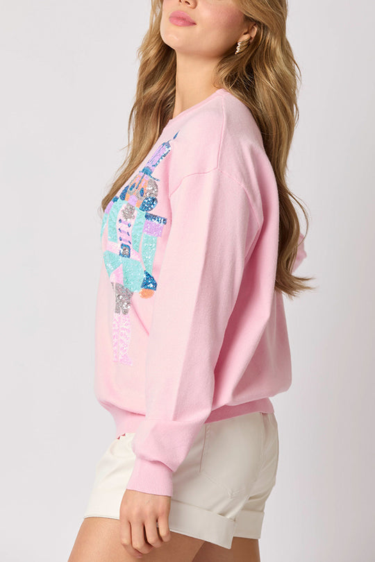 Drune | Weihnachtssoldat Pailletten Mode Lässiger Sweatshirt