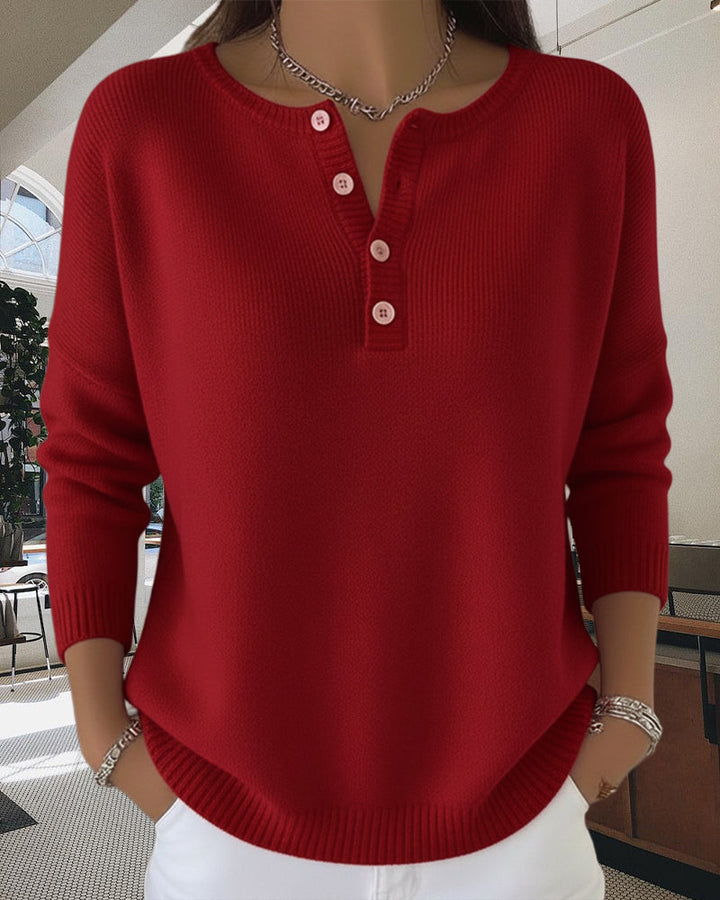 Drune | Einfarbiger Strickcardigan mit Knöpfen