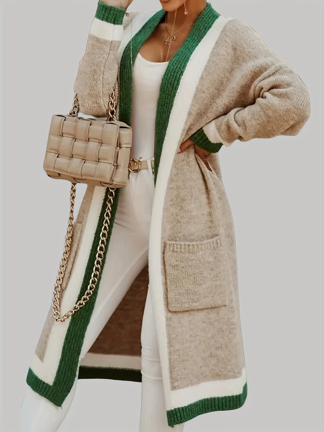 Drune | Lange Strickcardigan Vintage Inspiration mit Herbstlichen Akzenten