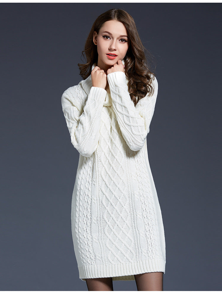 Drune | Hochhals Lange Strickkleid