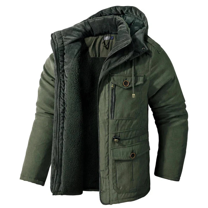 Drune | Herren Winterjacke Mit Kapuzen Design Und Taschen Detail