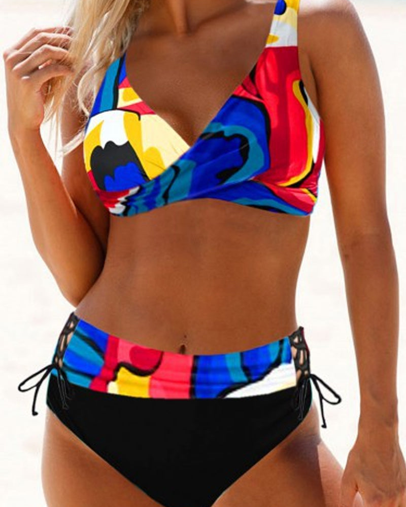 Drune gestreifter Bikini
