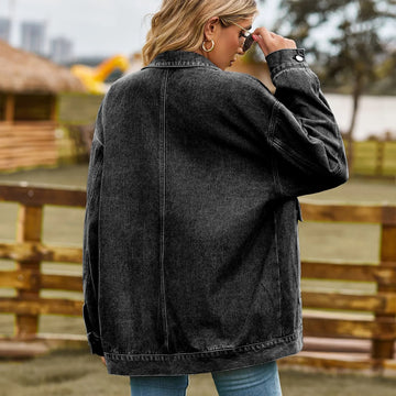 Drune | DenimCharm Klassisch Vintage Denim Jack für Damen