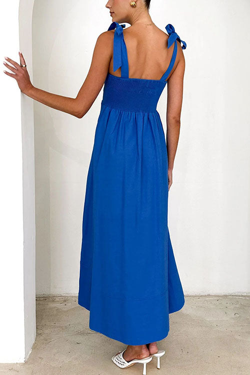 Drune | Rosiedress Schleifen-Schulter Empire Taille Swing Maxi Cami Kleid